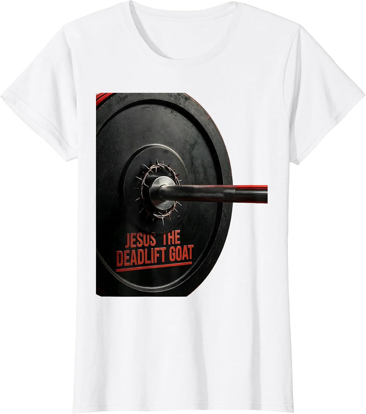 Jesus The Deadlift GOAT Funny Christian Gym Weightlifter T-Shirt - White