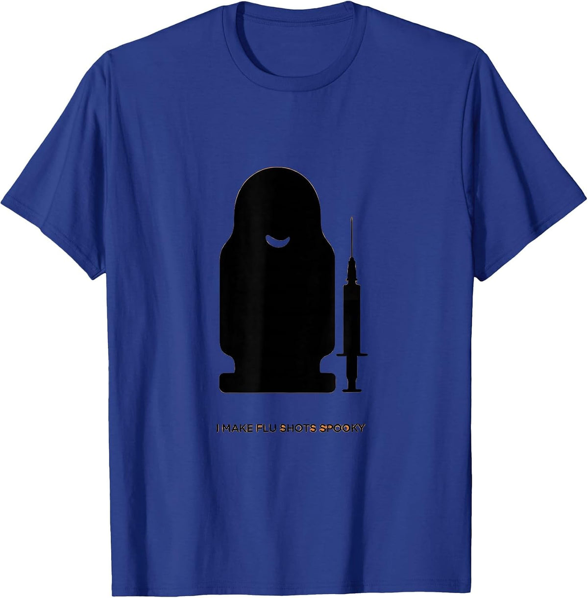 Men's I Make Flu Shots Spooky Funny Halloween Nurse Ghost Vaccine T-Shirt - Royal Blue