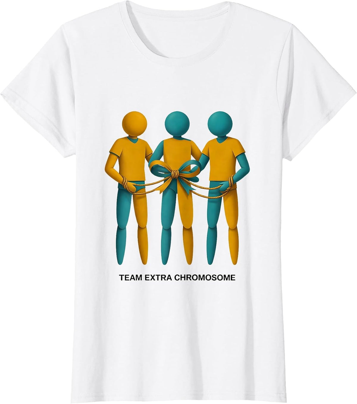 Women's Team Extra Chromosome Midcentury Modern Down Syndrome T-Shirt - White