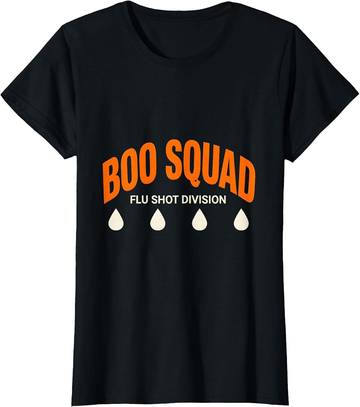 Women's Boo Squad Flu Shot Division Funny Healthcare Worker T-Shirt - Black