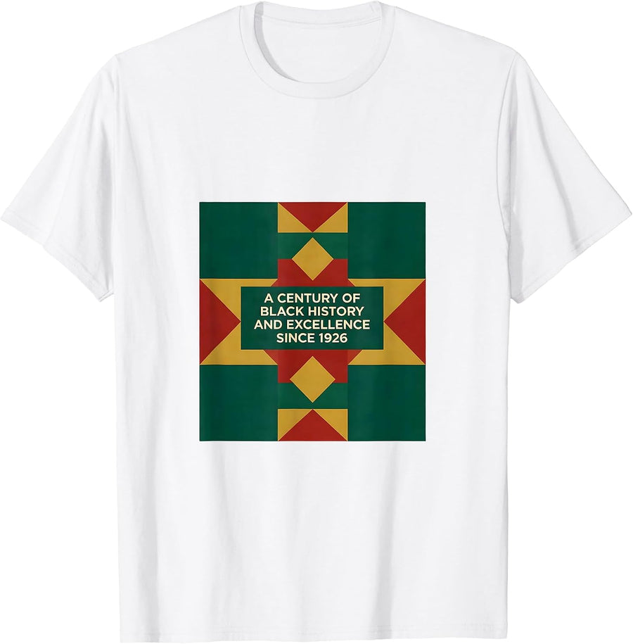 Men's A Century Of Black History And Excellence Since 1926 T-Shirt - White