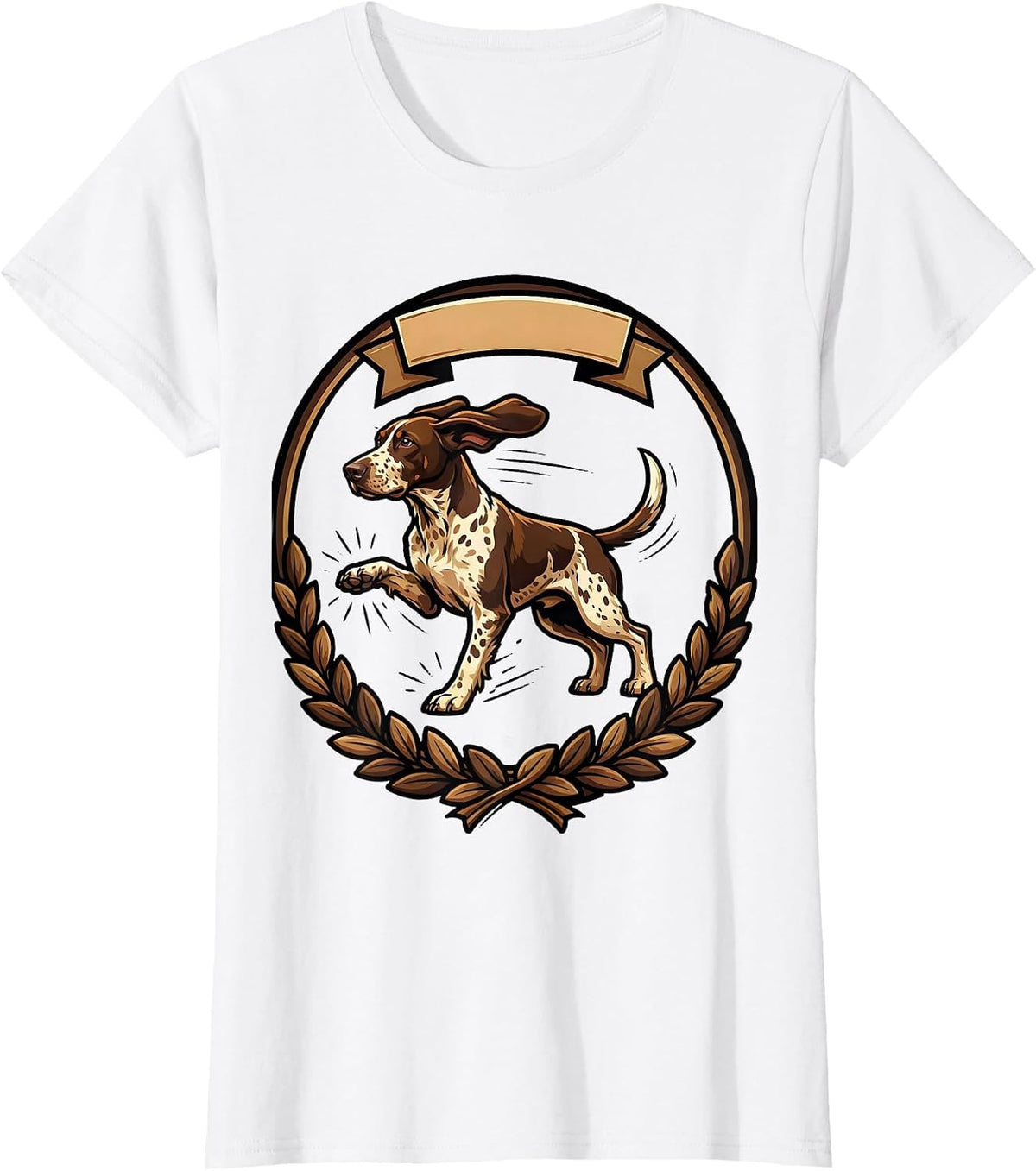 German Shorthaired Pointer Dog Cartoon Hunter Gift T-Shirt - White