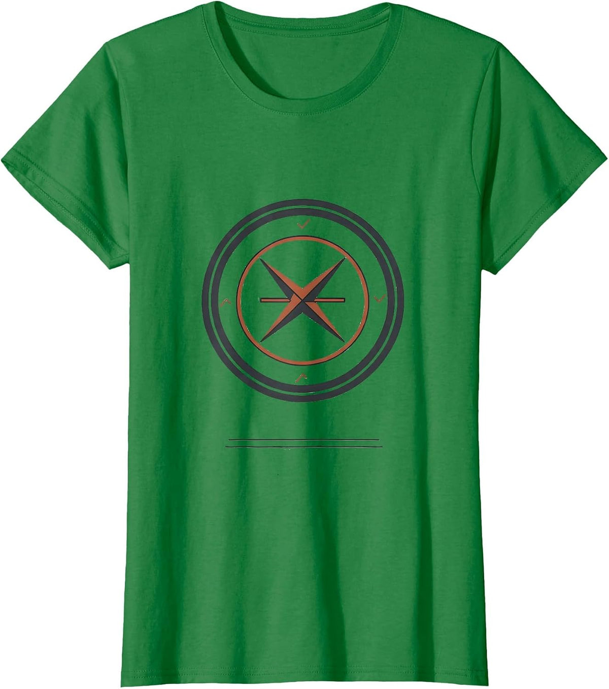 Women's Minimalist History Teacher Compass Seal Back to School T-Shirt - Kelly Green