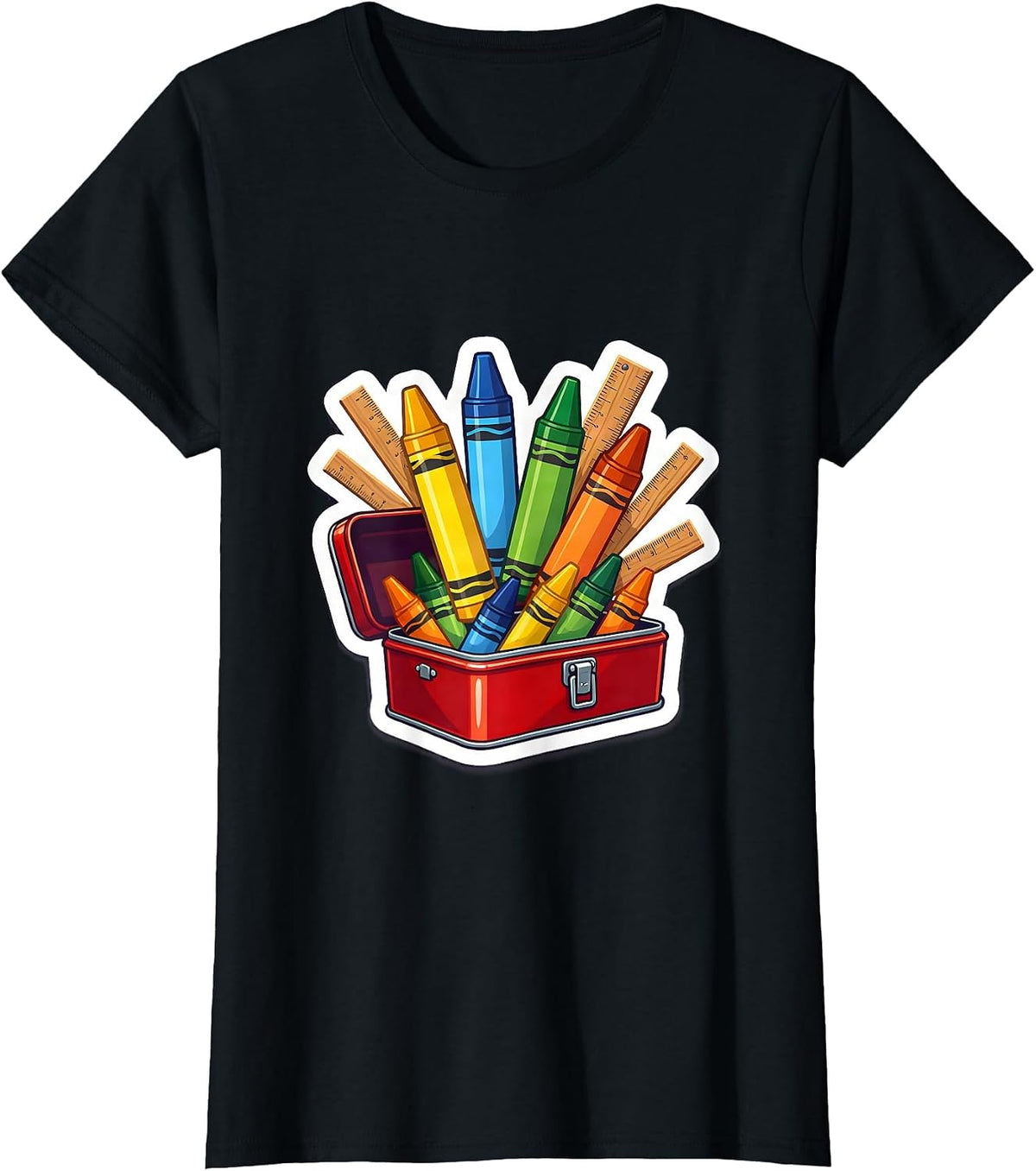 Special Education Toolbox Crayon Ruler Graphic T-Shirt - Black