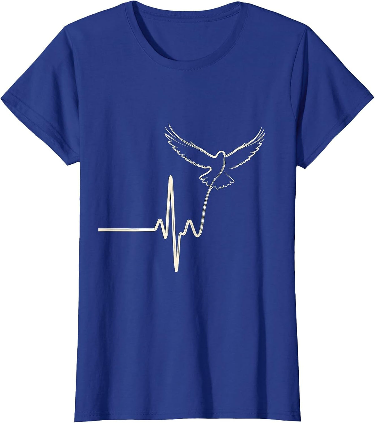 Women's 988 Suicide Prevention Lifeline Heartbeat Bird Flight T-Shirt - Royal Blue
