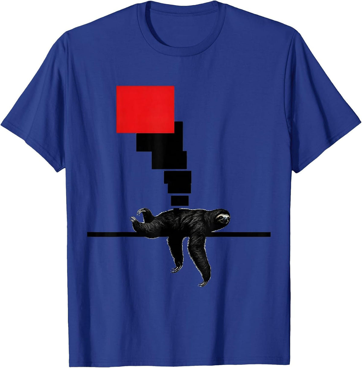Men's Sloth Silhouette Funny Lazy Humor Sloth Lover Gift T-Shirt - Royal Blue