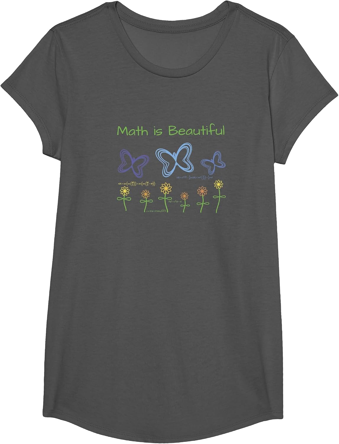 Math is Beautiful T-Shirt T-Shirt - Girls Asphalt Grey