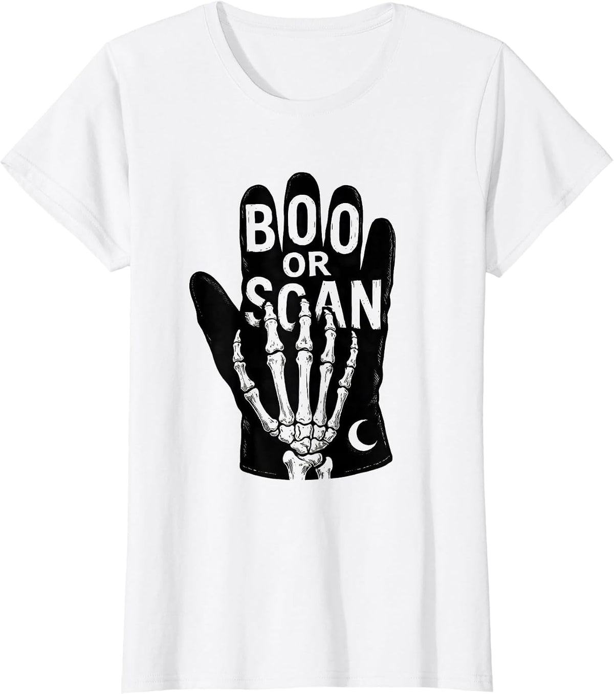 Women's Boo Or Scan Scratchboard Radiology Tech Halloween Workplace T-Shirt - White