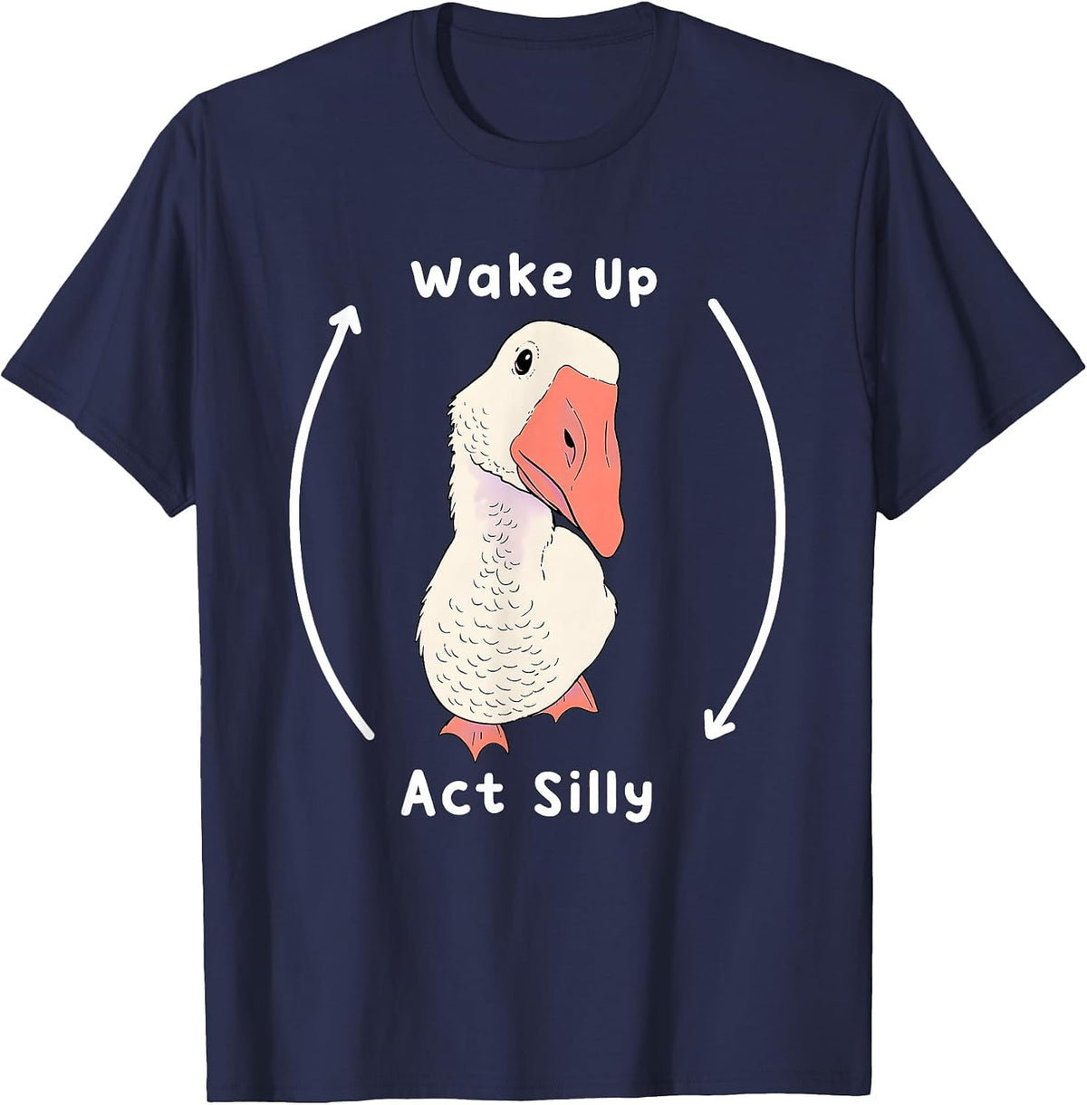 Wake Up Act Silly Duck T-Shirt - Navy Blue