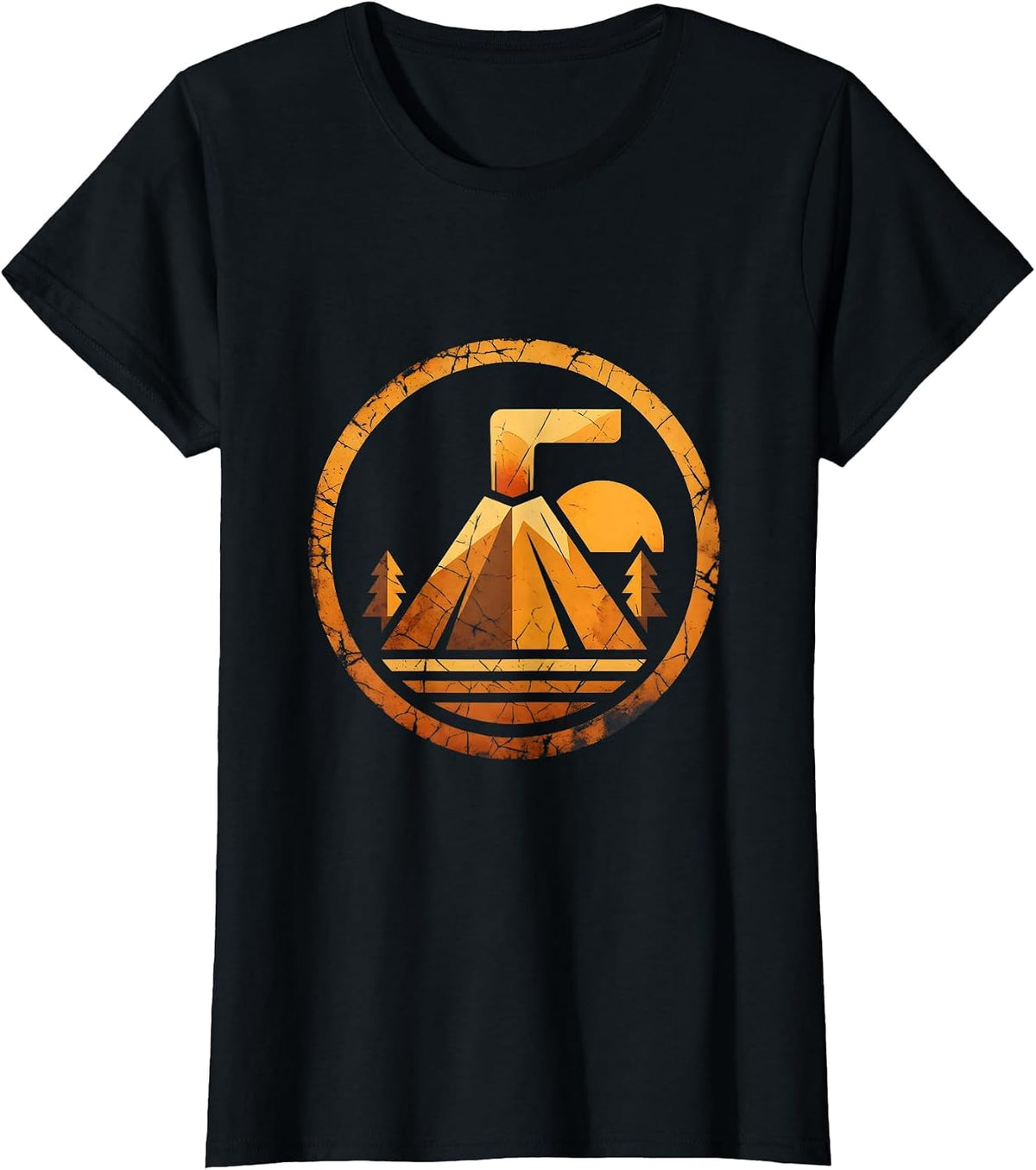 Nicaragua Erupting Volcano Glowing Lava Flow Graphic T-Shirt - Black
