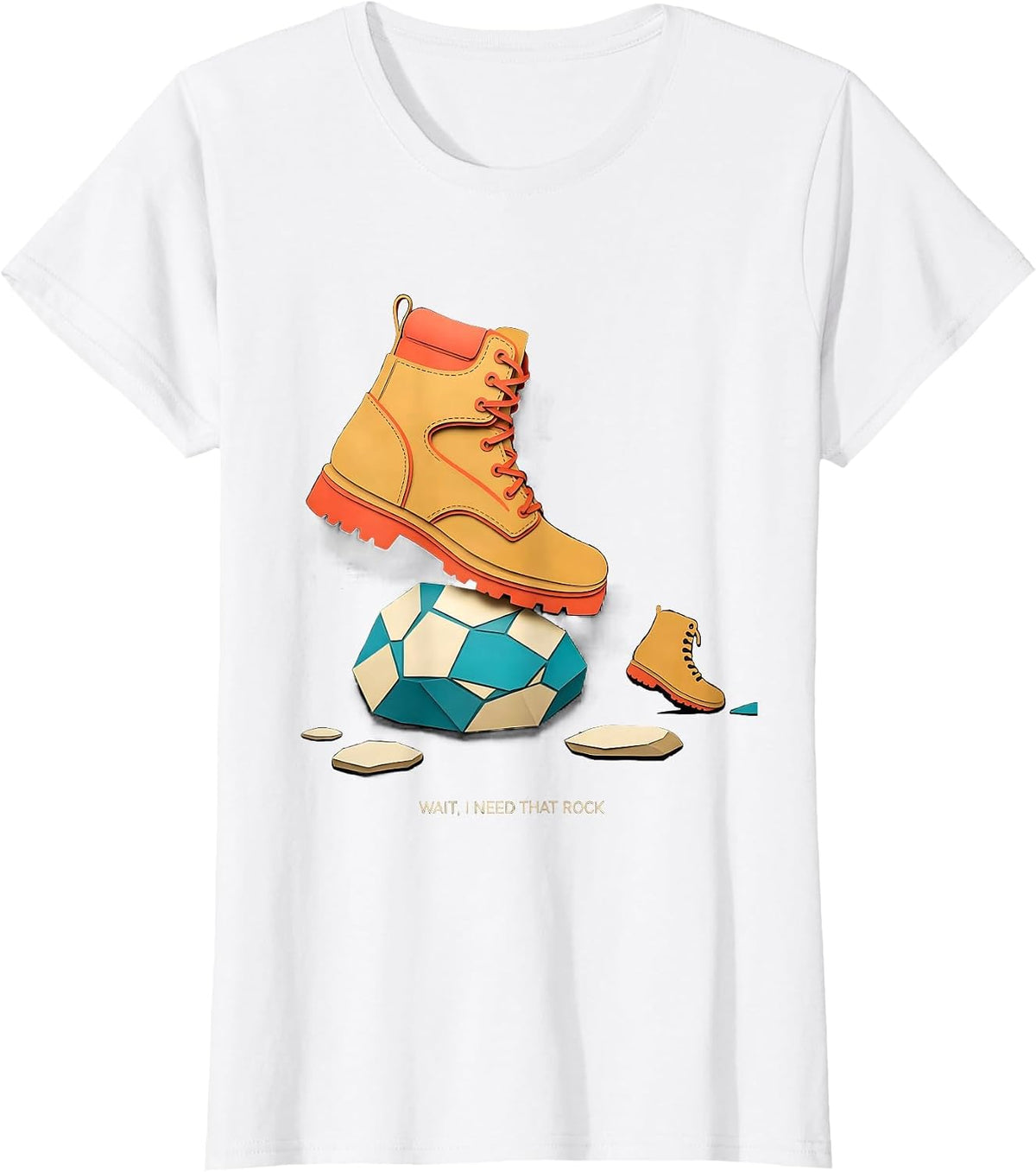 Women's Wait I Need That Rock Funny Rock Collector Geology T-Shirt - White