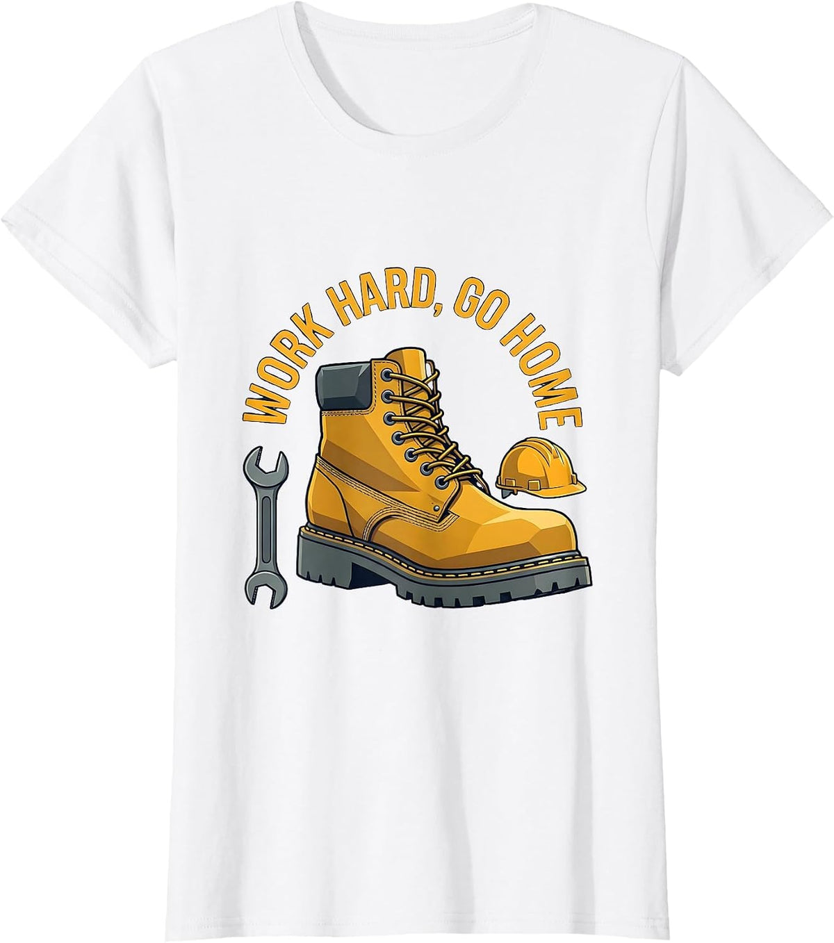 Work Hard Go Home Blue Collar Pride Design T-Shirt - White