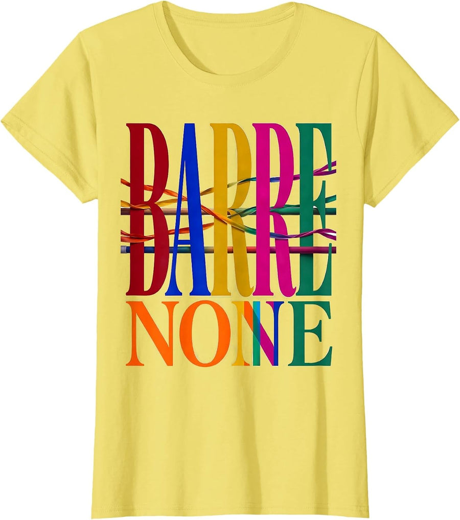 Women's Barre None Balletcore Fashion Design T-Shirt - Lemon Yellow
