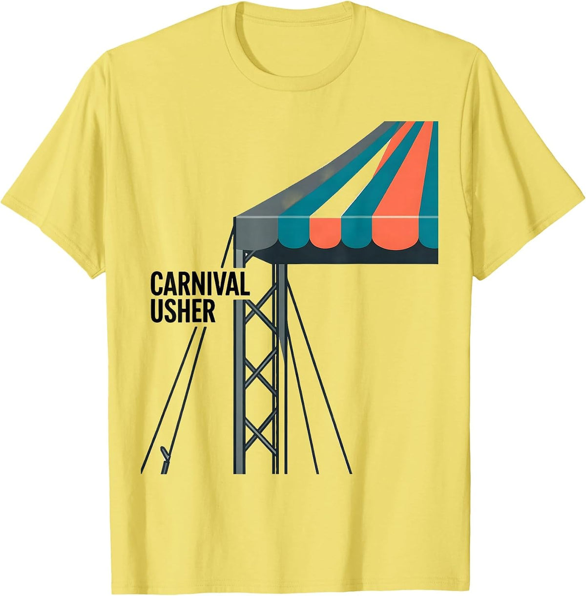 Men's Carnival Usher Funny Circus Staff Costume Party Humor T-Shirt - Lemon Yellow