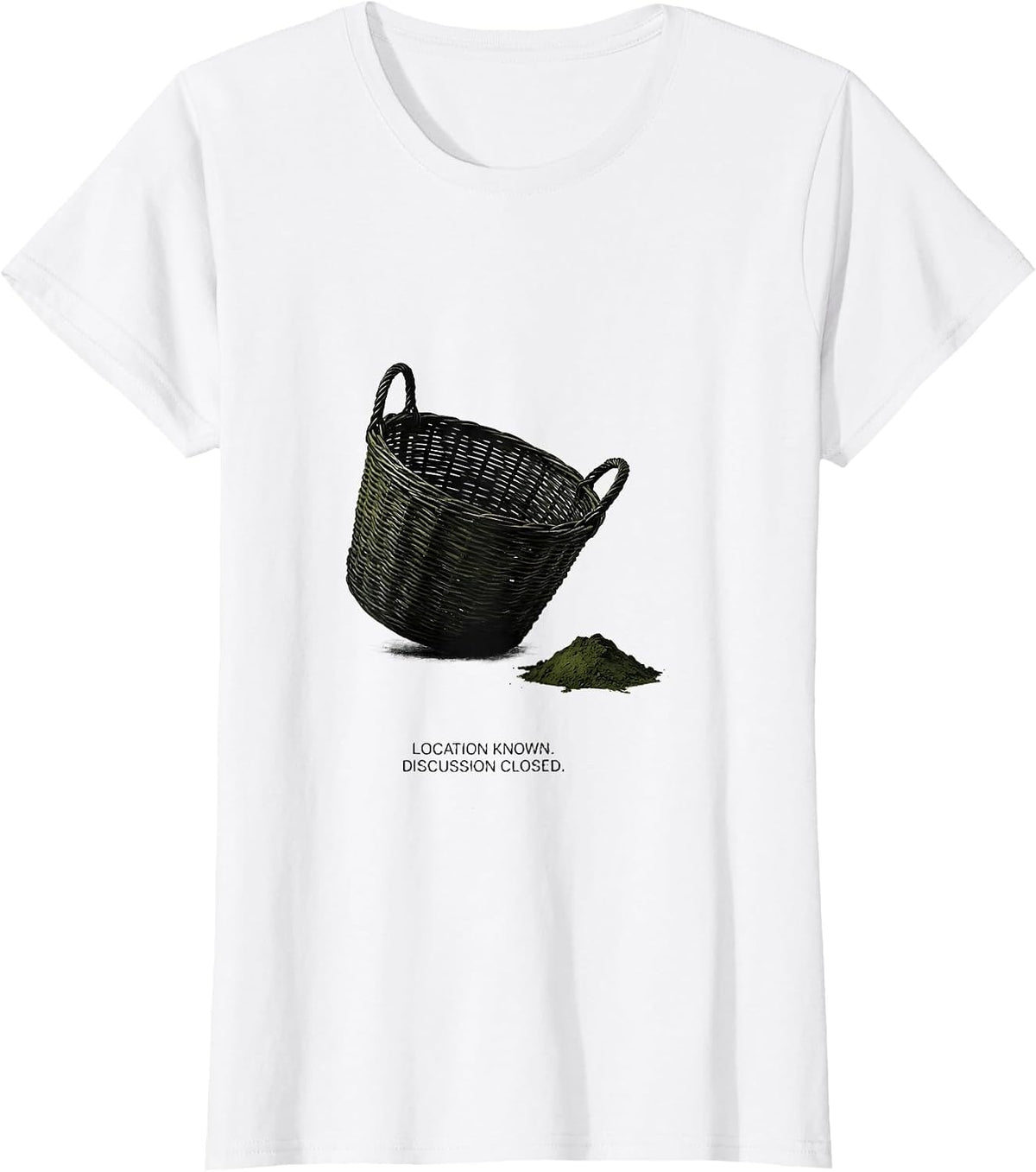 Location Known Discussion Closed Funny Mushroom Foraging T-Shirt - White