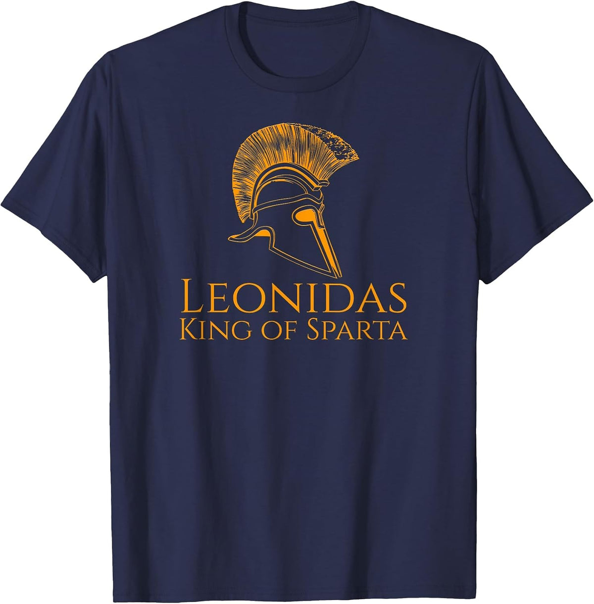 Ancient Greece T-Shirt - Leonidas King of Sparta T-Shirt - Navy Blue