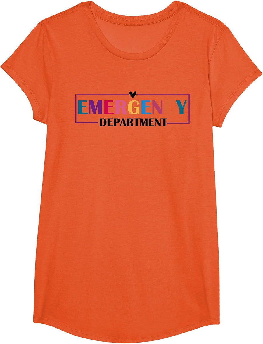 Emergency Department Emergency Room Healthcare Nursing T-Shirt - Girls Orange