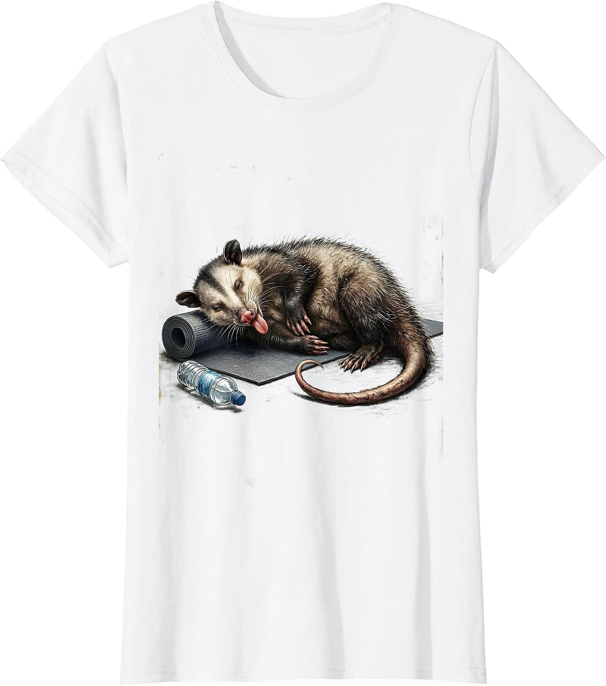 Opossum Deadpan Humor Absurd Meme Gift T-Shirt - White