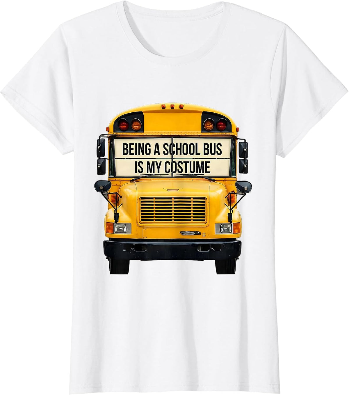 Being A School Bus Is My Costume Funny Halloween Costume T-Shirt - White