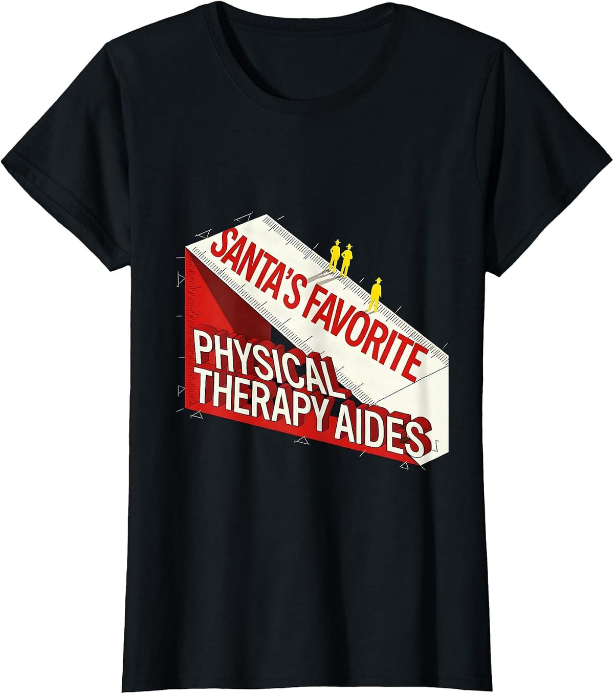 Santa's Favorite Physical Therapy Aides Funny Gift T-Shirt - Black
