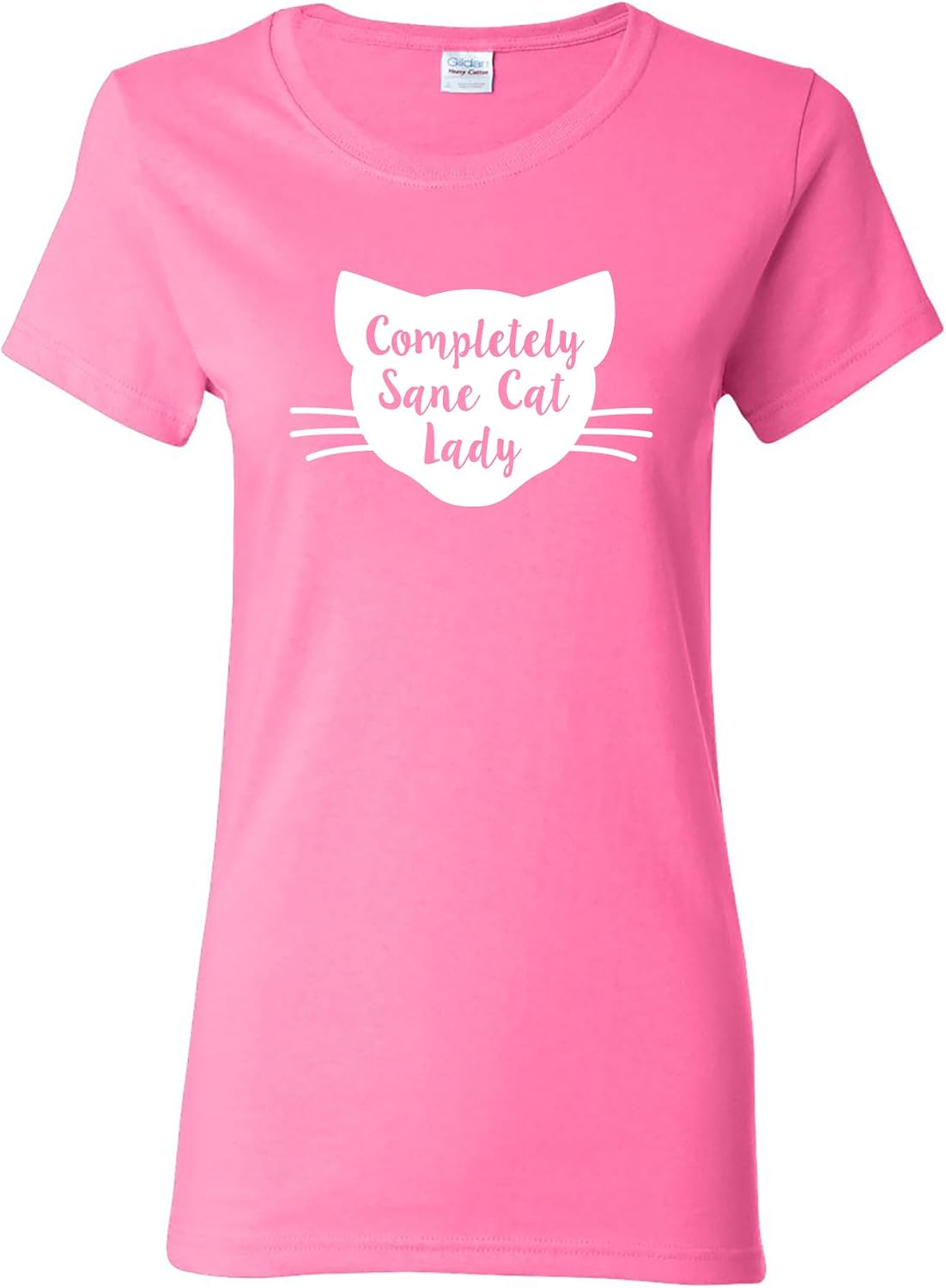 Underground Printing Completely Sane Cat Lady W's Tee - SM - Azalea - As Pictured