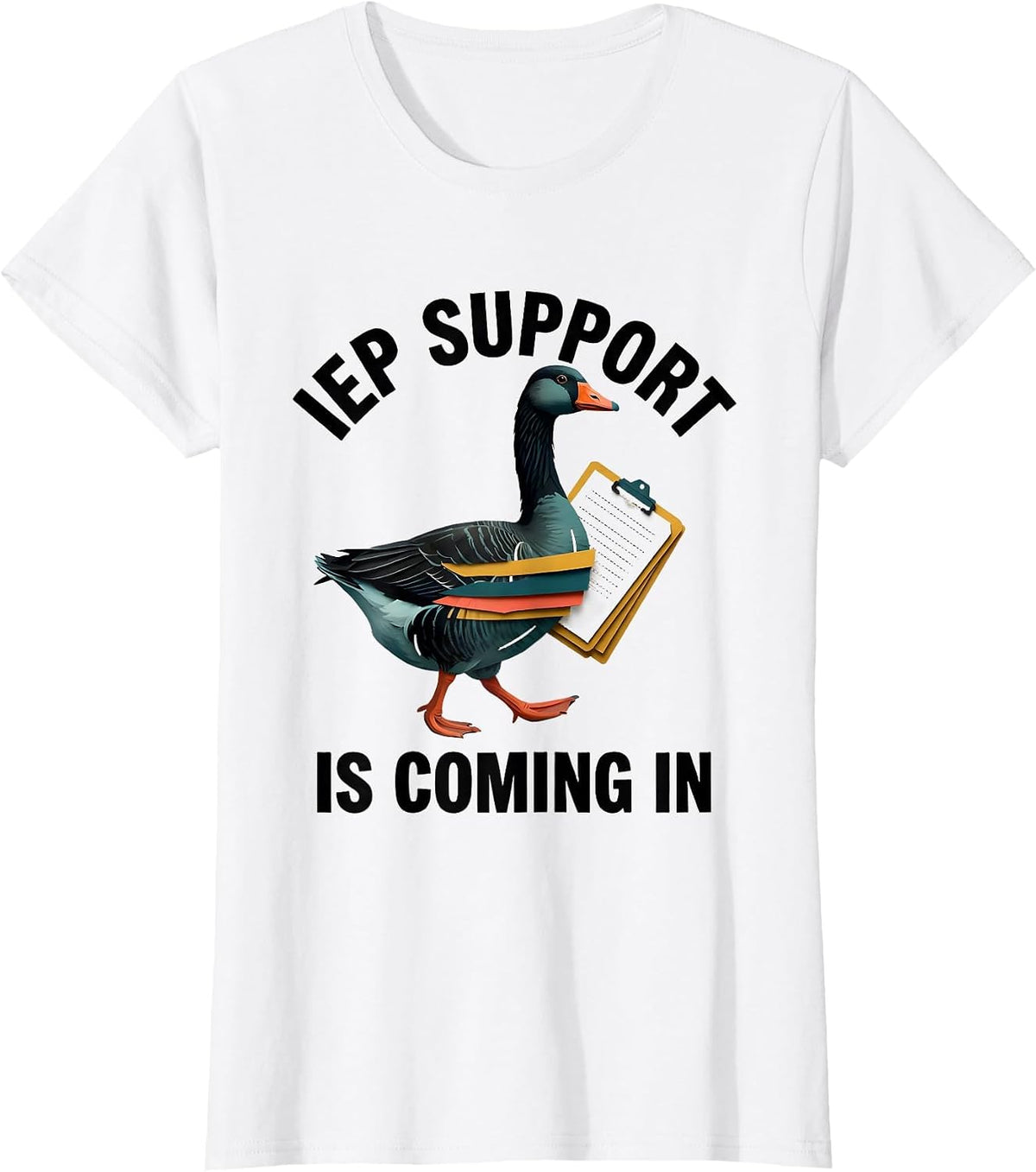 Women's IEP Support Is Coming In Funny Special Education Teacher T-Shirt - White