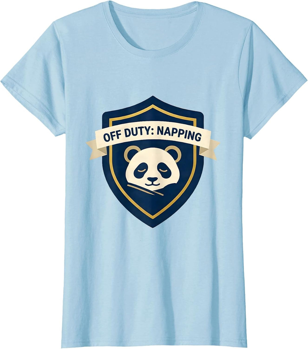 Off Duty Napping Cute Panda Cub Emblem Kids Sleepshirt T-Shirt - Baby Blue