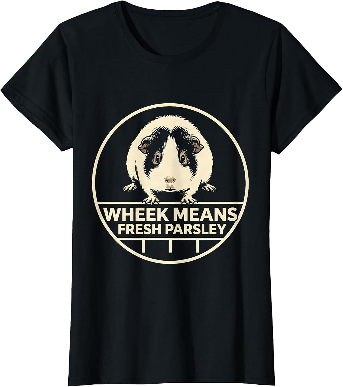 Women's Wheek Means Fresh Parsley Funny Guinea Pig Pet Lover Gift T-Shirt - Black