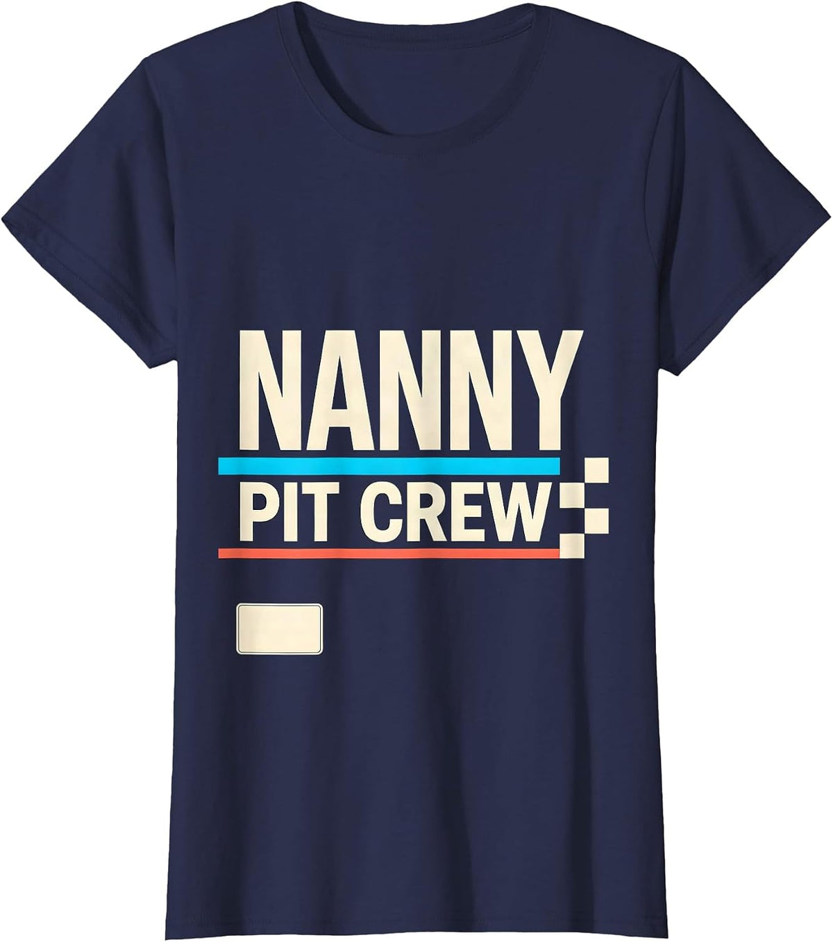 Women's Nanny Pit Crew Funny Race Car Birthday Family Matching Party T-Shirt - Navy Blue