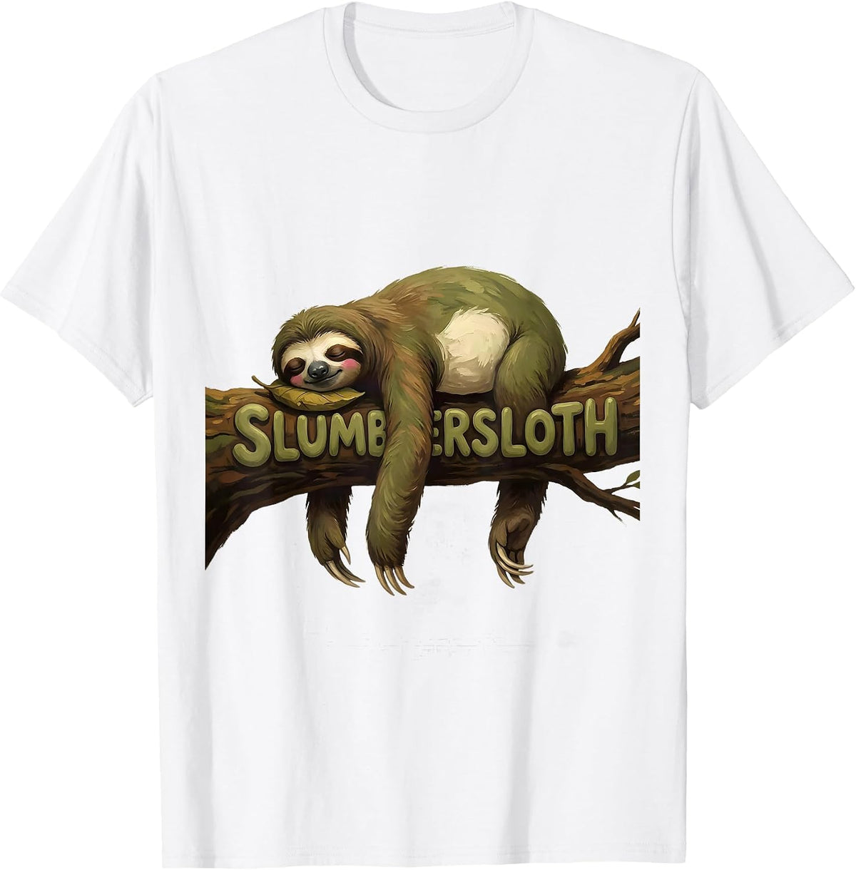 Men's Slumbersloth Cute Sleeping Sloth Animal Lover Official T-Shirt - White