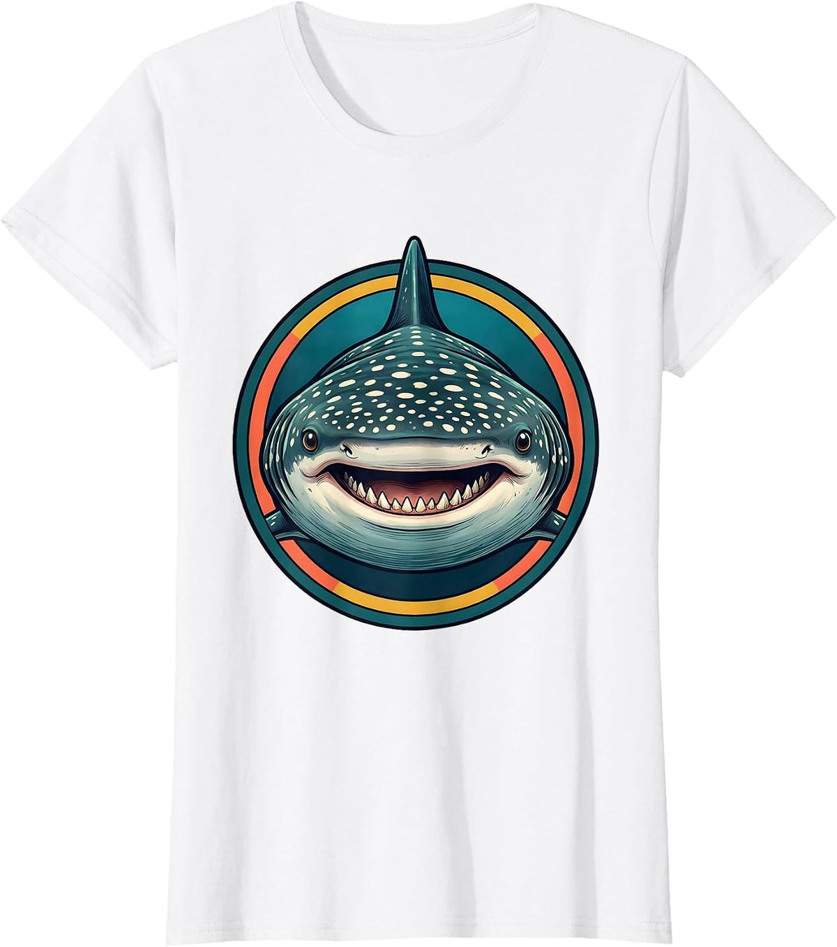 Whale Shark Head Playful Ocean Wildlife Enthusiast T-Shirt - White