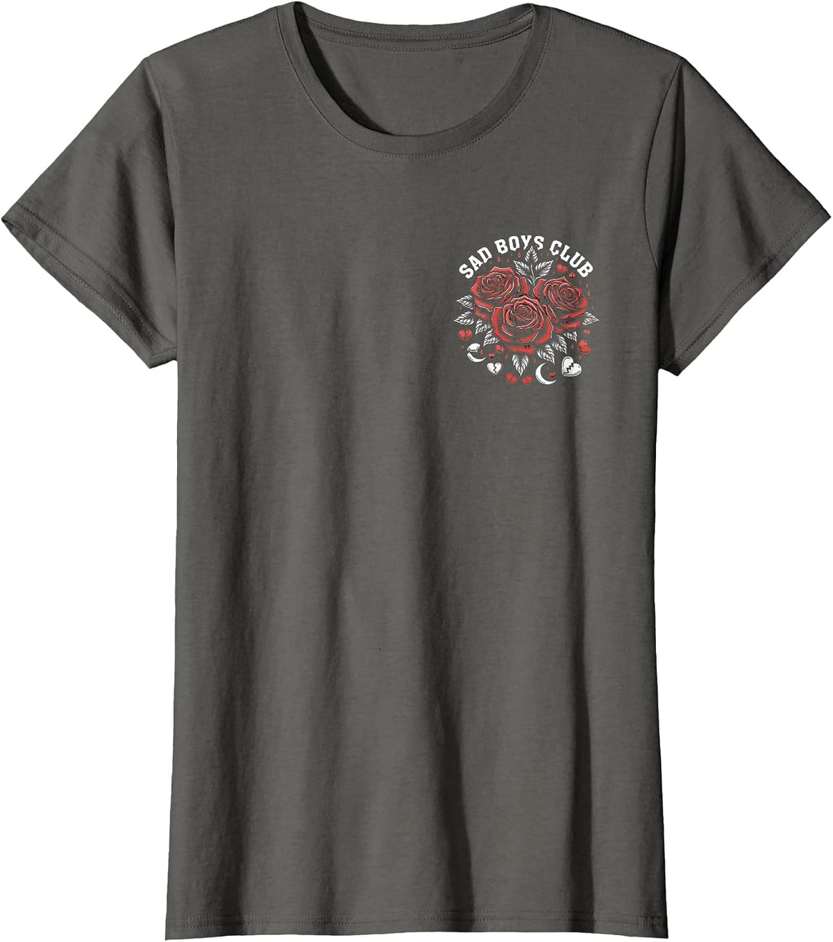 Sad Boys Club Emo Aesthetic Goth Emo Punk Rocker Goth T-Shirt - Asphalt Grey