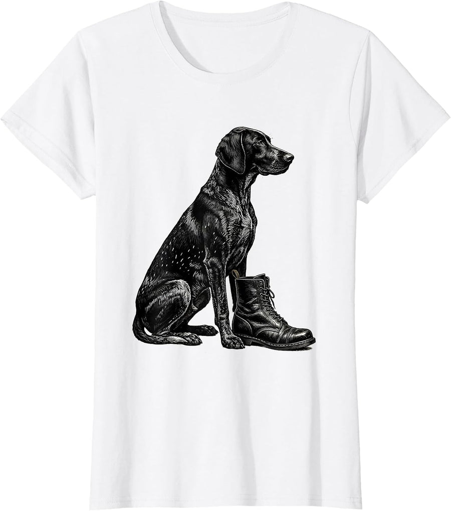 Women's German Shorthaired Pointer Dog Lover Hunting Dog Pride T-Shirt - White