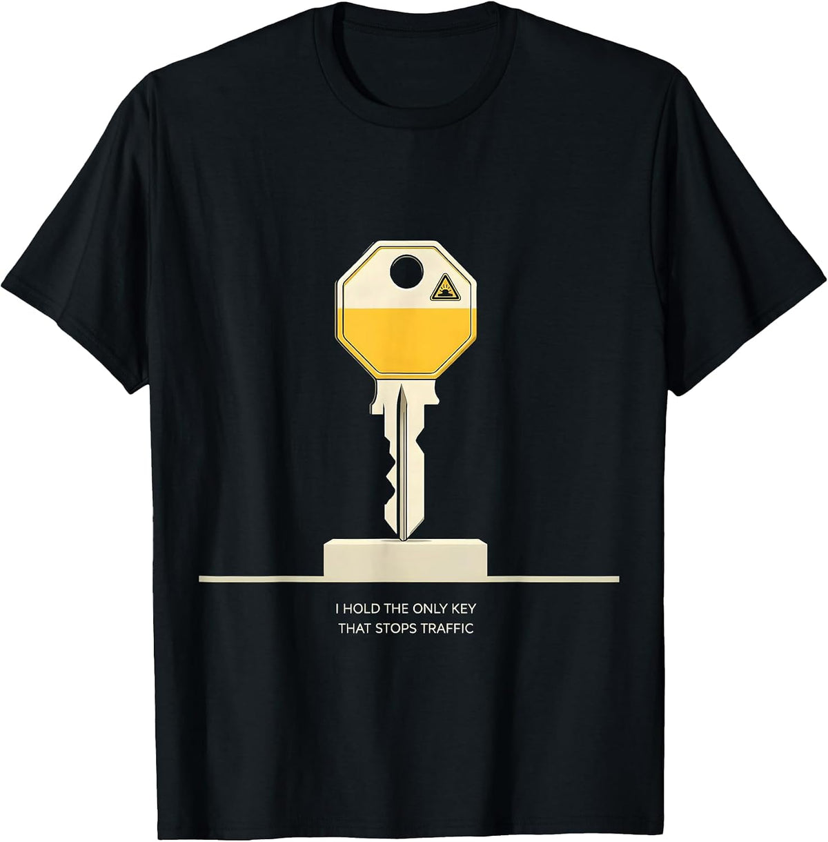 Men's I Hold The Only Key That Stops Traffic Funny School Bus T-Shirt - Black