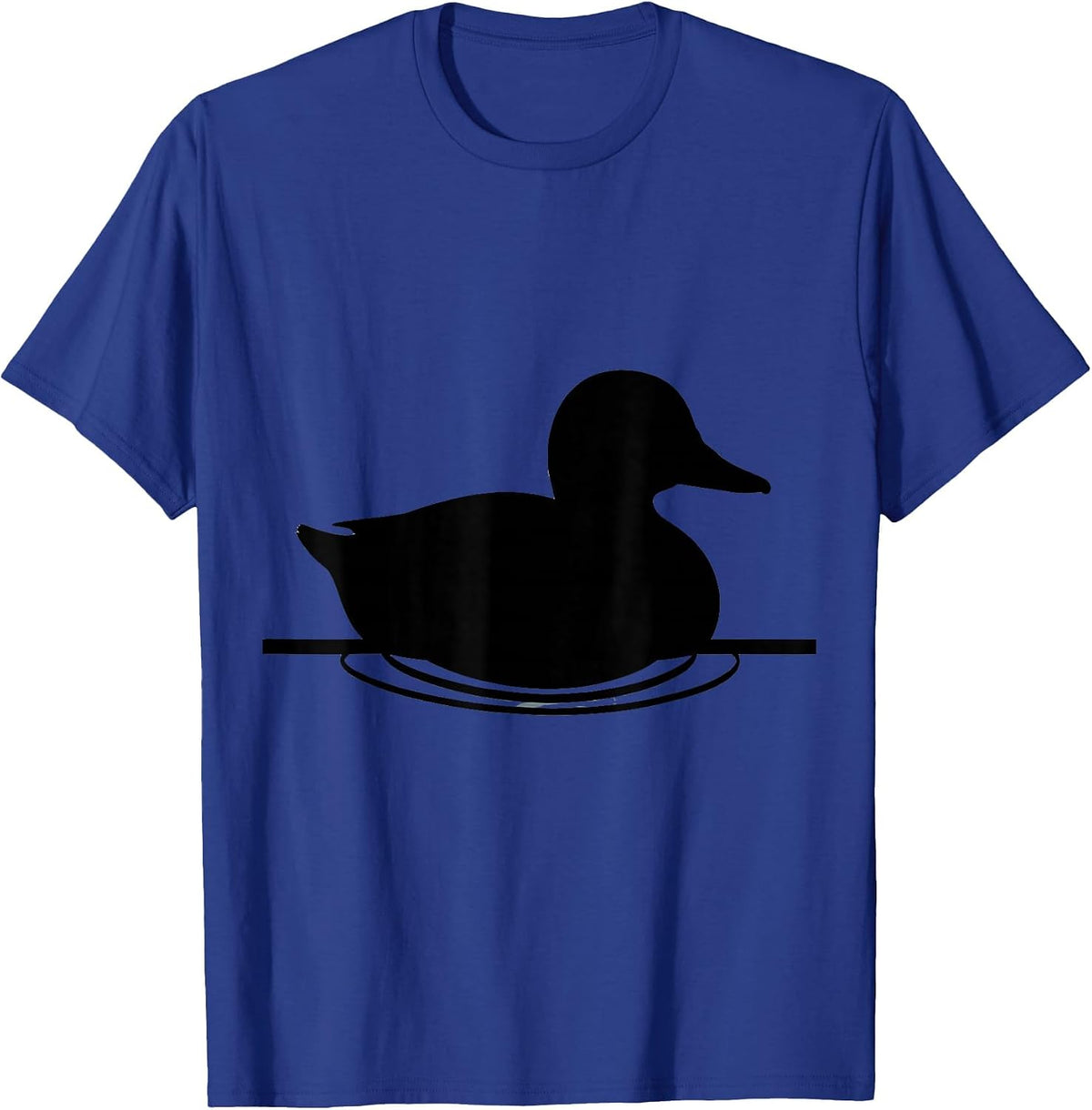 Duck Decoy Floating on Misty Water Camo Design T-Shirt - Royal Blue