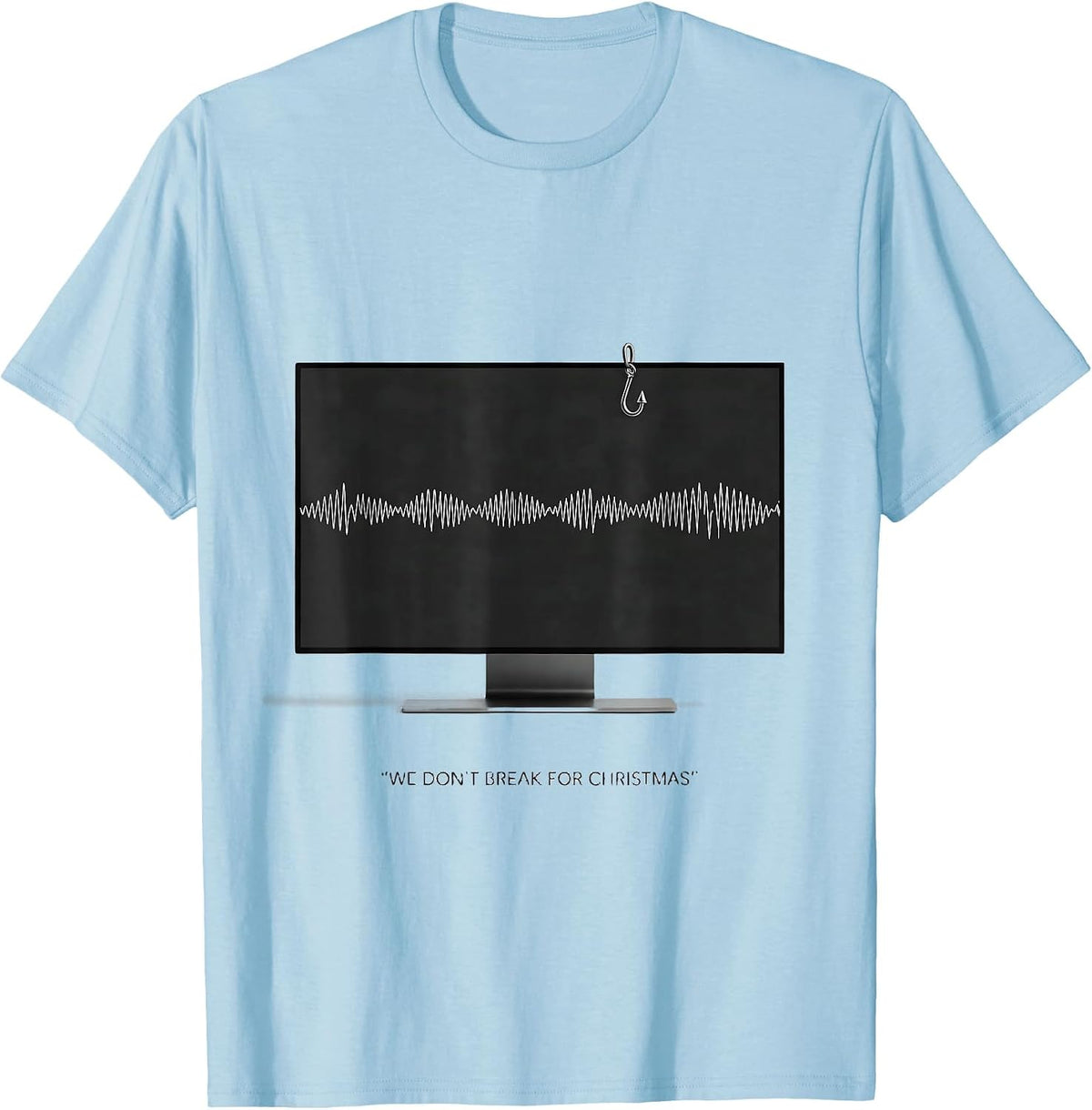 Men's We Don't Break For Christmas Funny Radiology Tech Christmas T-Shirt - Baby Blue