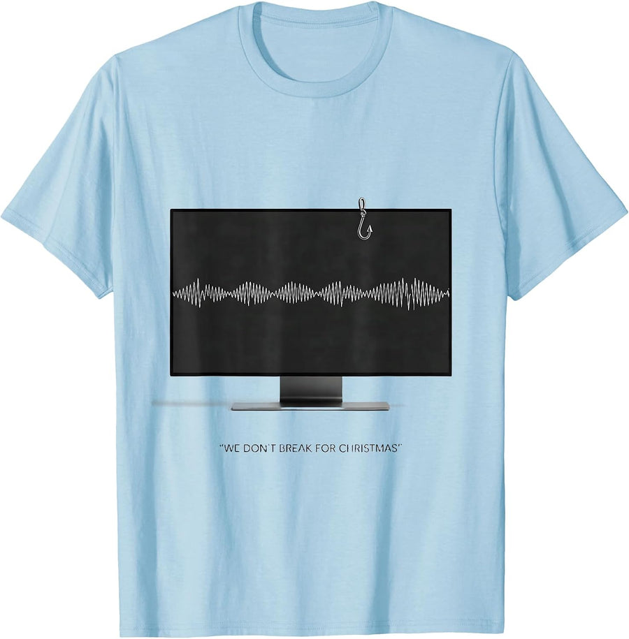 Men's We Don't Break For Christmas Funny Radiology Tech Christmas T-Shirt - Baby Blue