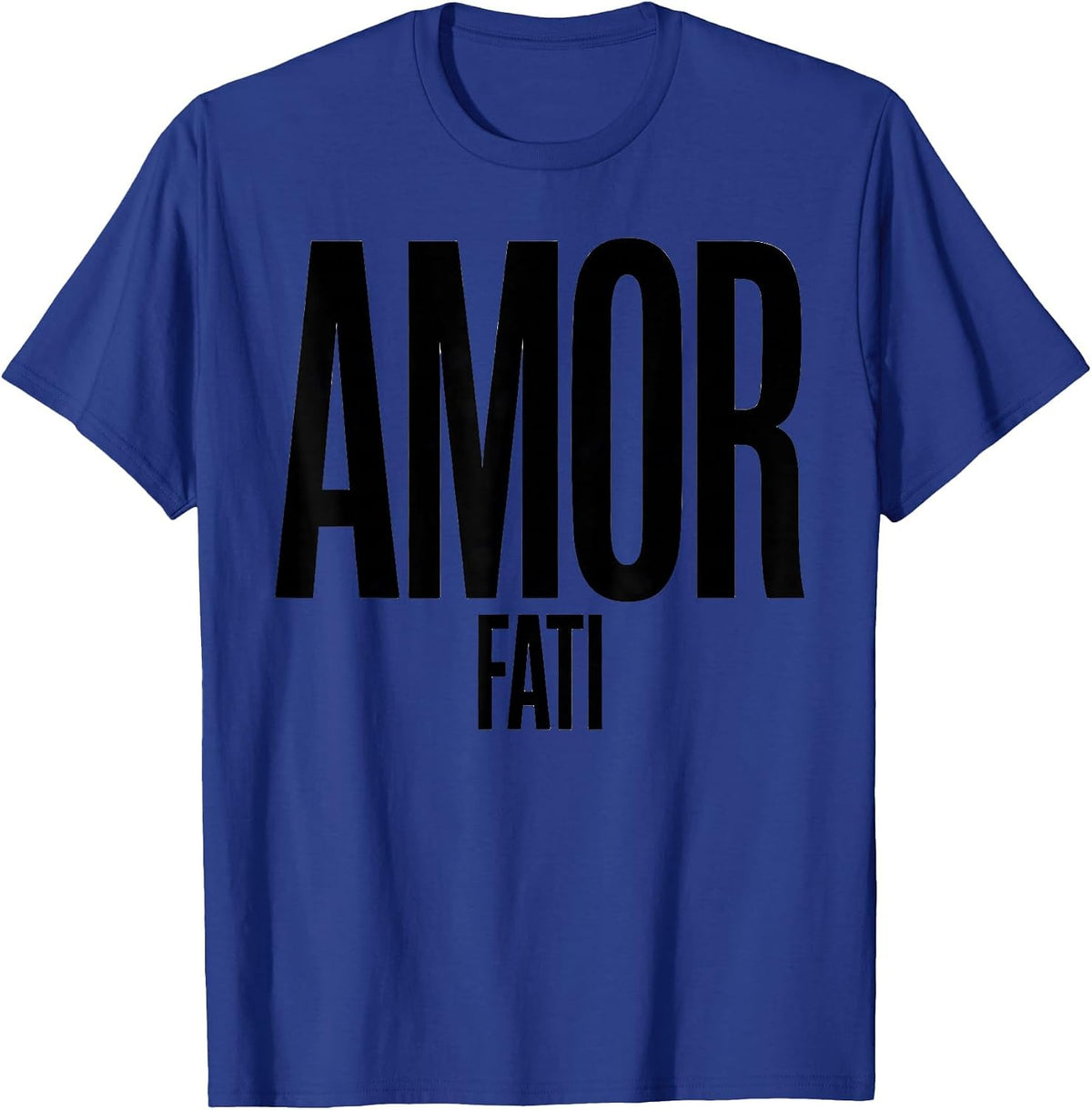 Men's AMOR FATI Stoic Philosophy Quote Memento Mori Reader Gift T-Shirt - Royal Blue