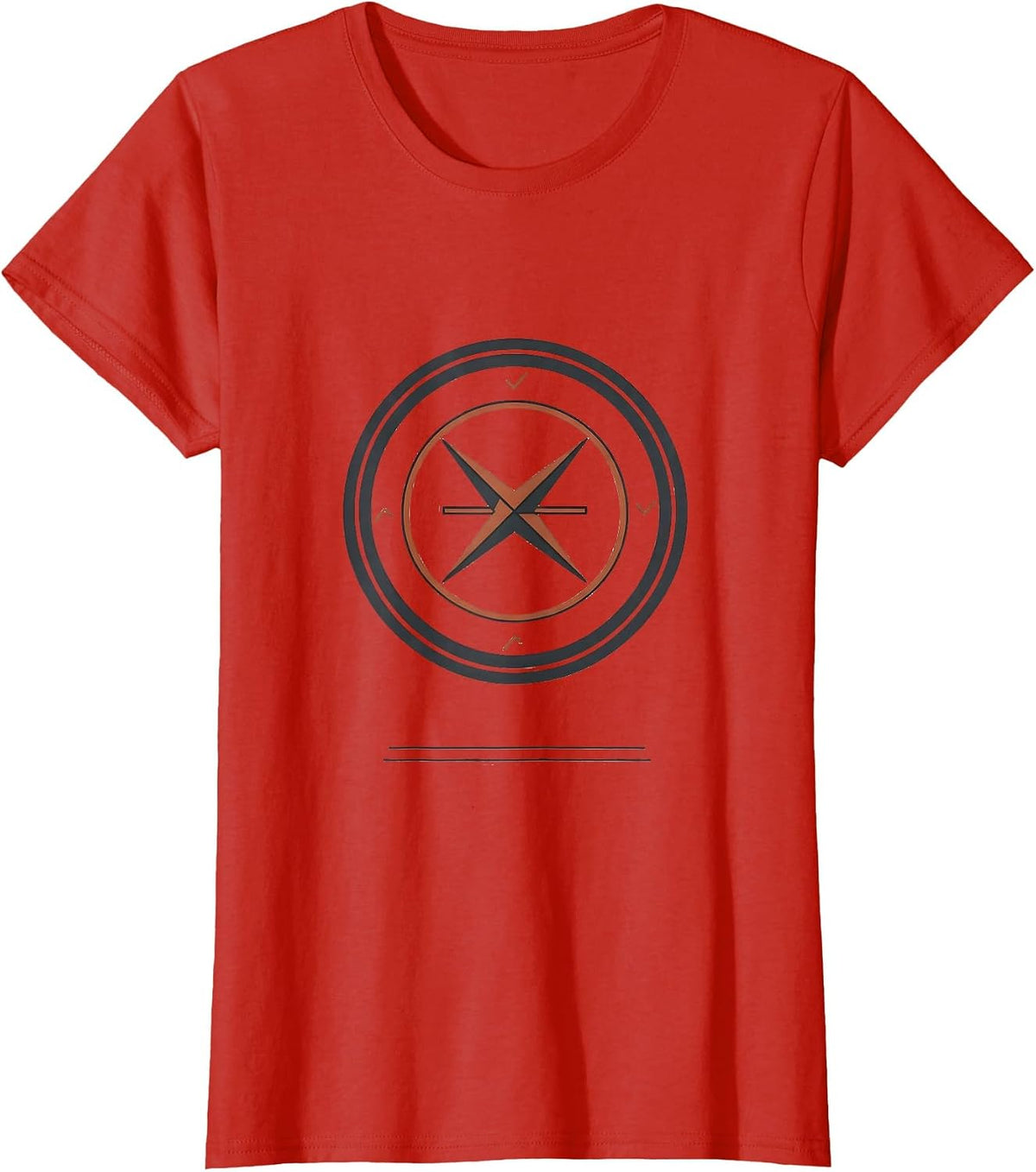 Women's Minimalist History Teacher Compass Seal Back to School T-Shirt - Red