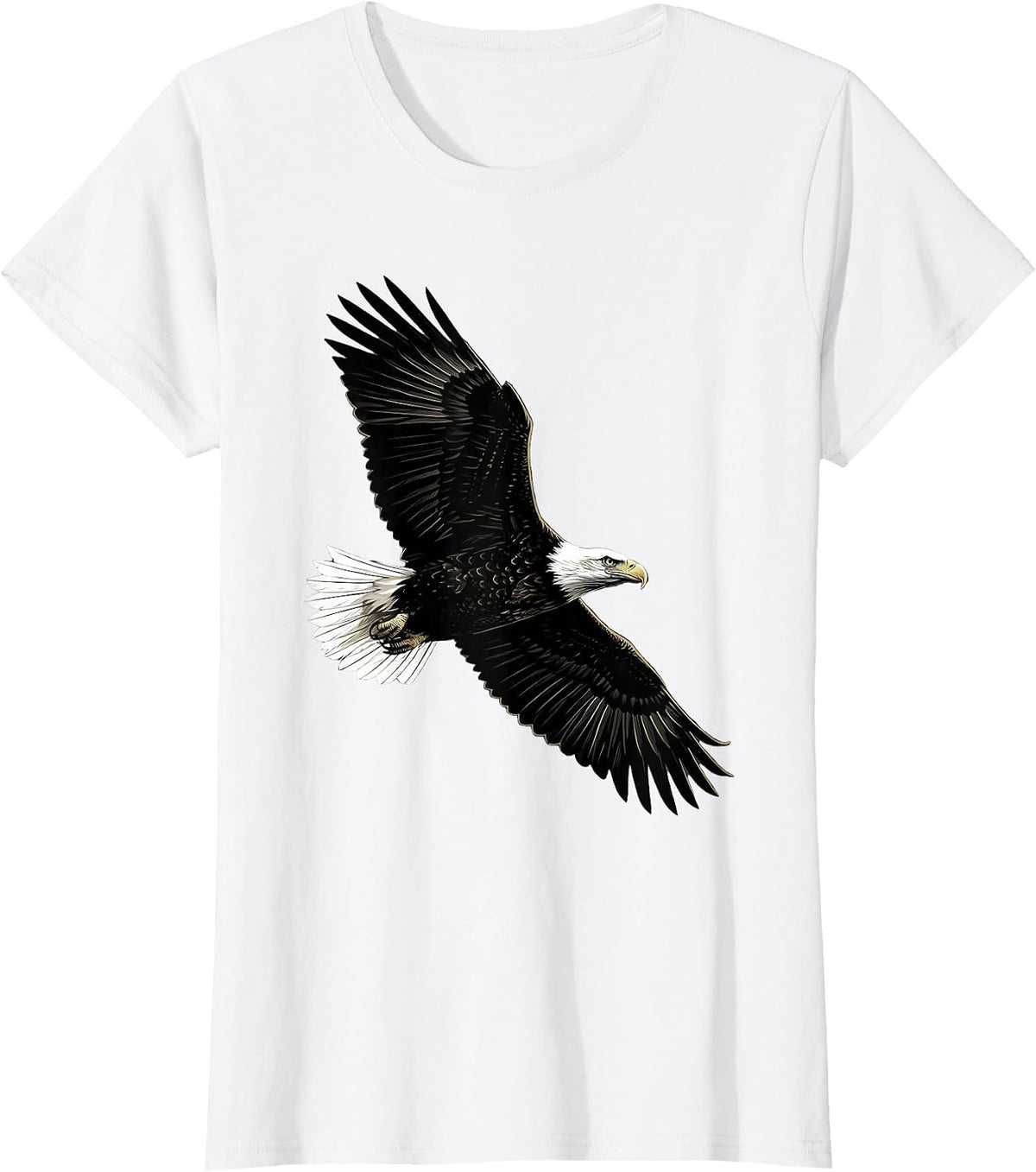 Eagle Silhouette Patriotic Wildlife Bird Nature Design T-Shirt - White