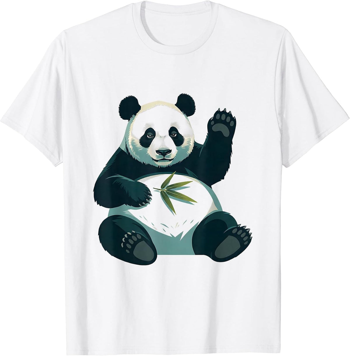 Men's Belly-Up Panda Lazy Wave Funny Animal Humor T-Shirt - White