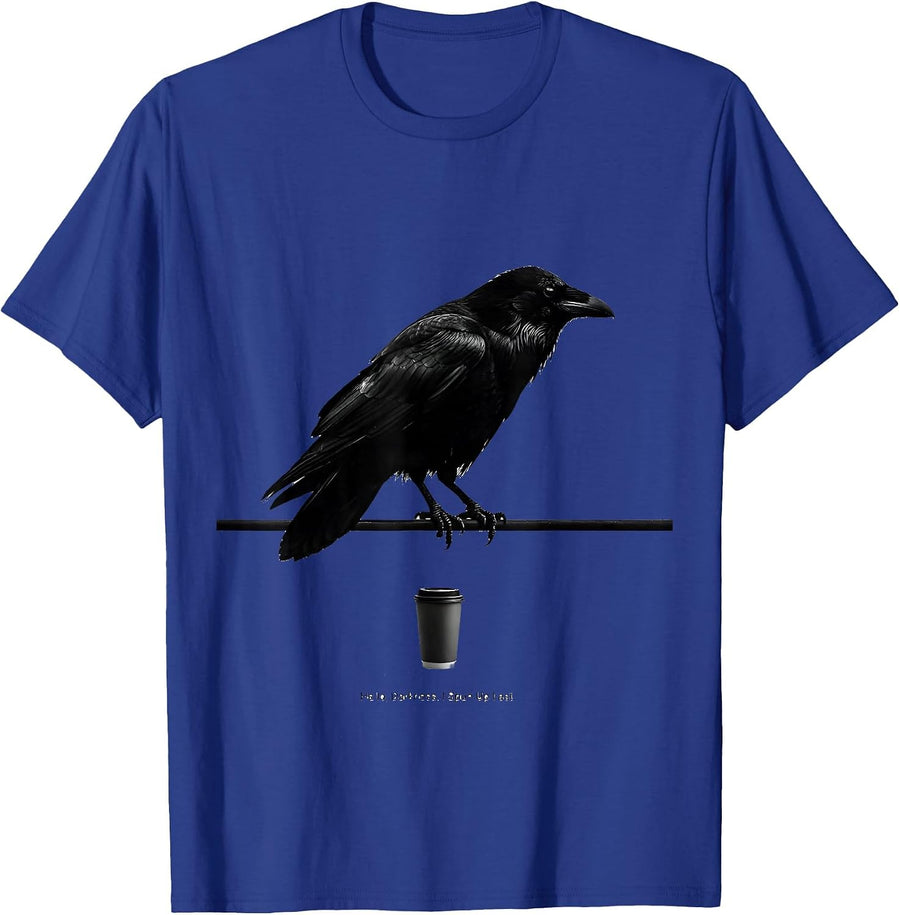 Hello, Darkness. I Spun Up Fast Minimalist Raven Coffee Dark T-Shirt - Royal Blue