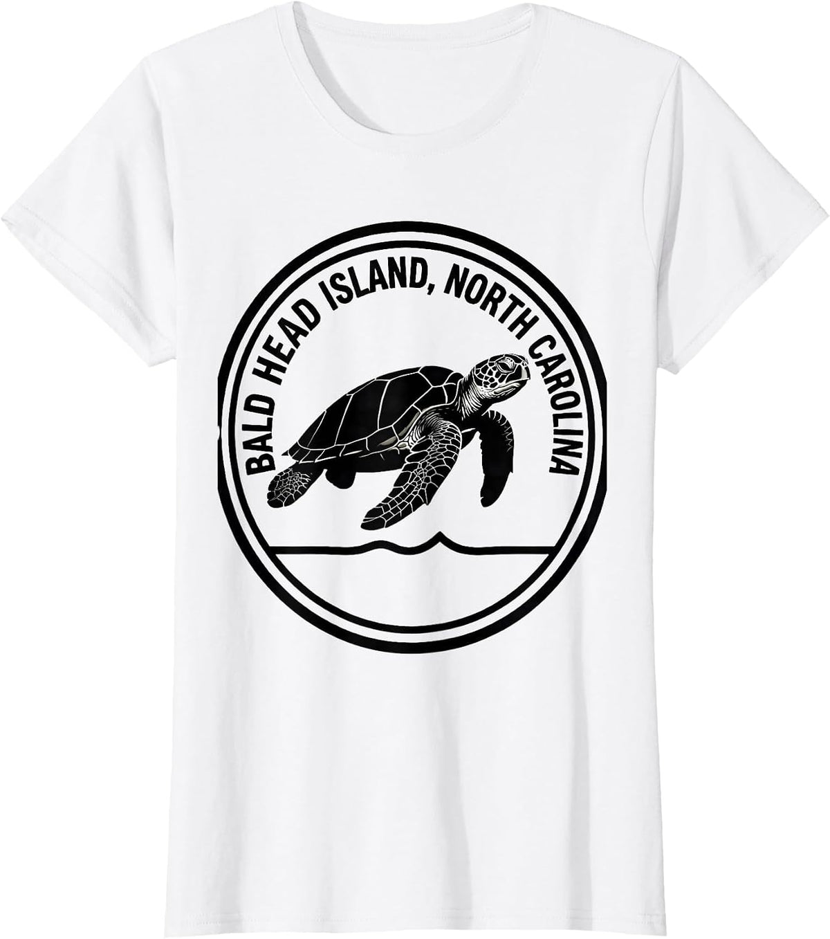 Bald Head Island North Carolina Silhouette Sea Turtle T-Shirt - White