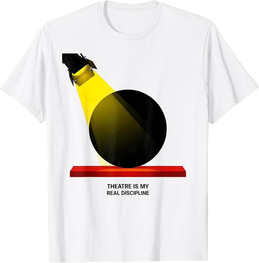 Men's Theatre Is My Real Discipline Bauhaus Modernist Theater Kid T-Shirt - White