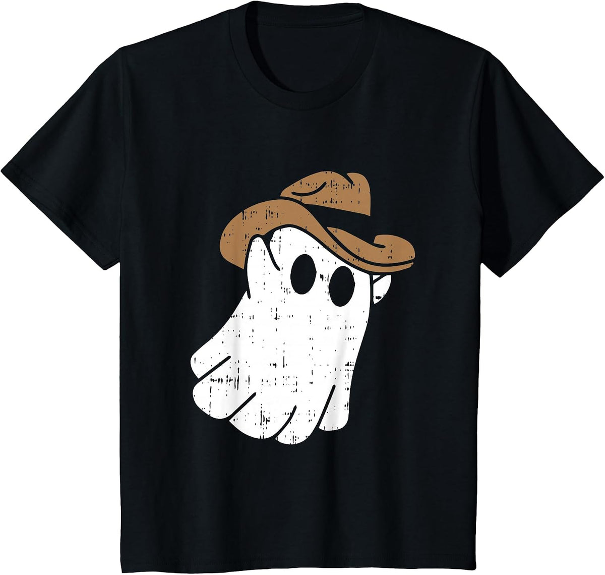 Cowboy Ghost Halloween Costume Funny Spooky Boo Spirit T-Shirt - Black