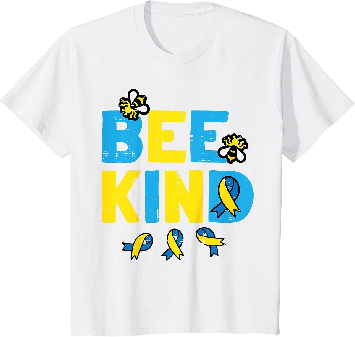 Down Syndrome Awareness Bee Kind Trisomy 21 Men Women Kids T-Shirt - White