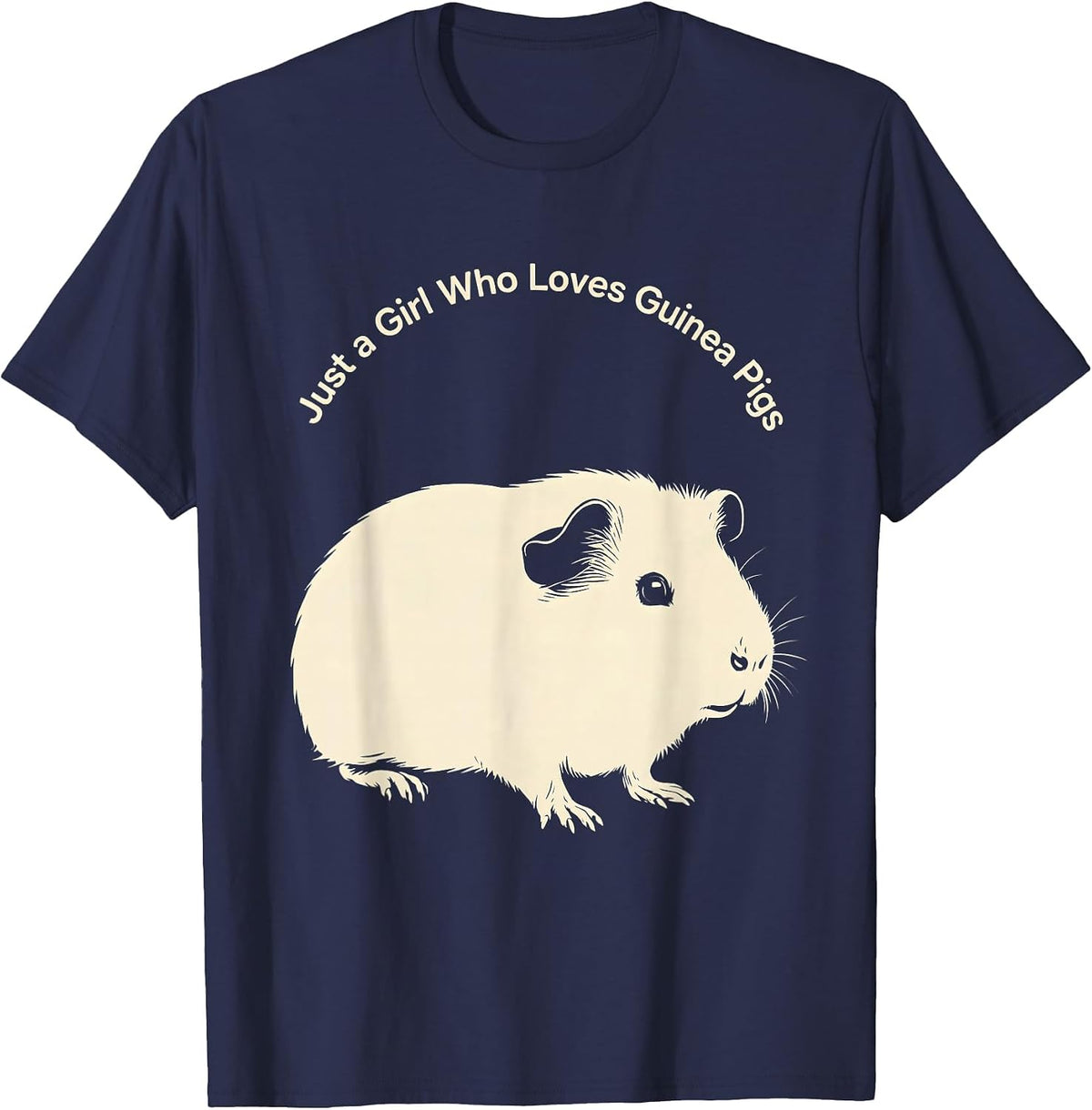Just a Girl Who Loves Guinea Pigs Funny Pig Lover Novelty T-Shirt - Navy Blue