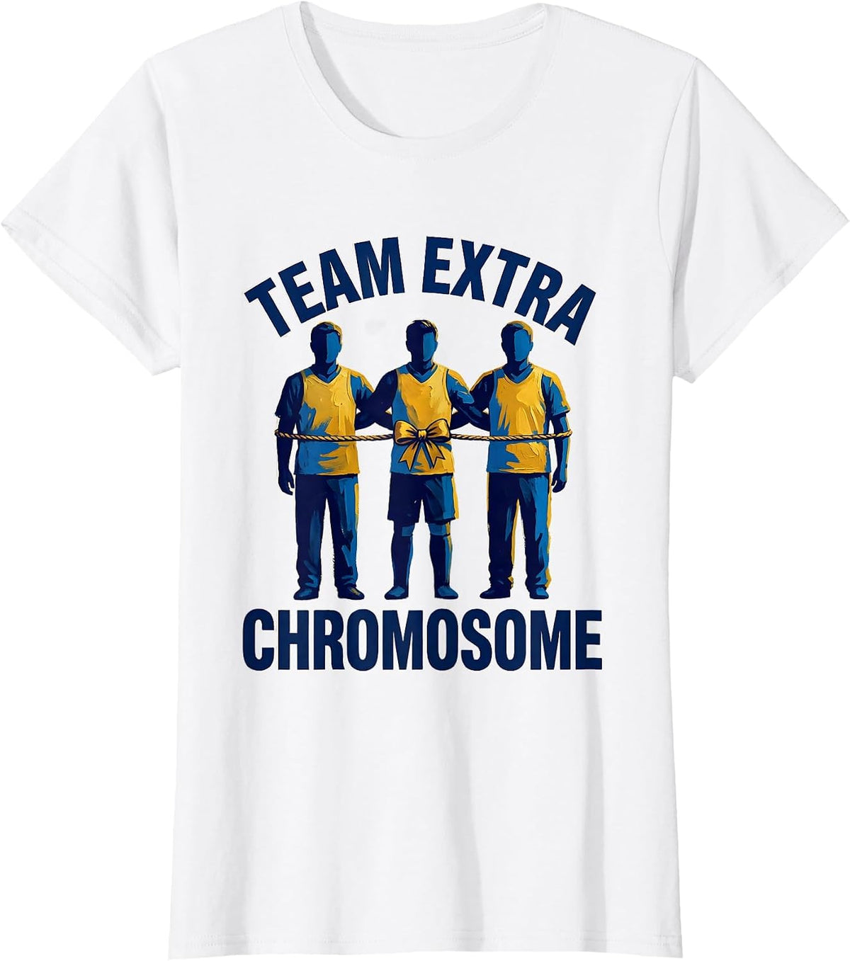 Team Extra Chromosome Uplifting Humor Down Syndrome Pride T-Shirt - White