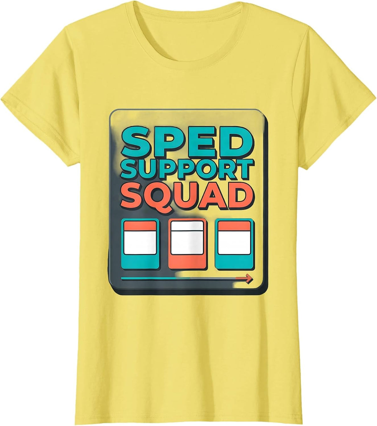 Women's SPED Support Squad Special Education Teacher Aide Staff T-Shirt - Lemon Yellow