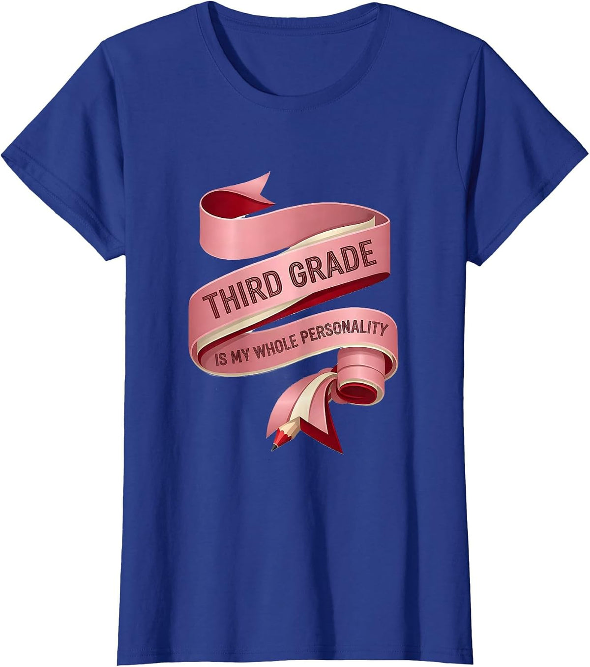 Women's Third Grade Is My Whole Personality Coquette Bow Back T-Shirt - Royal Blue